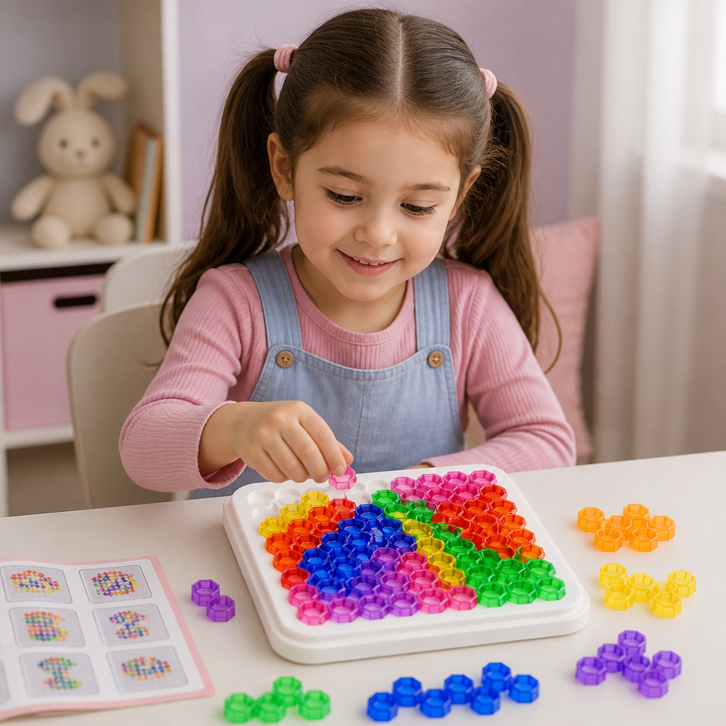Tavola Puzzle con Perline Arcobaleno – Gioco di Logica e Problem Solving