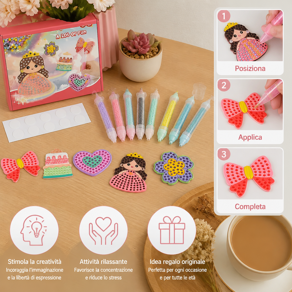 Kit Penna per Arte con Perline Fai da Te – Crea e Decora Disegni di Animali
