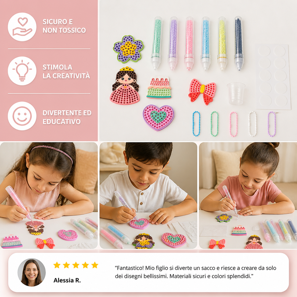 Kit Penna per Arte con Perline Fai da Te – Crea e Decora Disegni di Animali