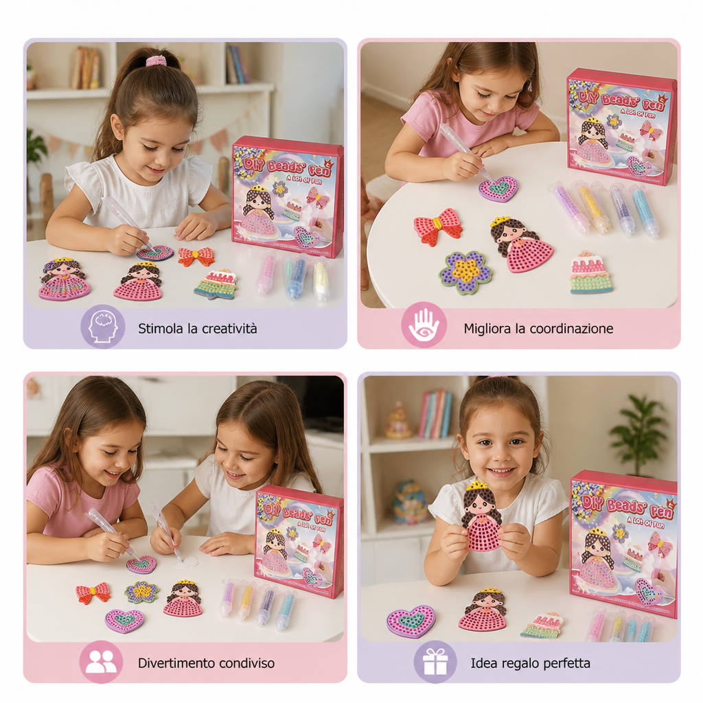 Kit Penna per Arte con Perline Fai da Te – Crea e Decora Disegni di Animali