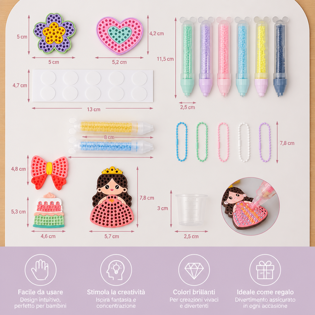 Kit Penna per Arte con Perline Fai da Te – Crea e Decora Disegni di Animali