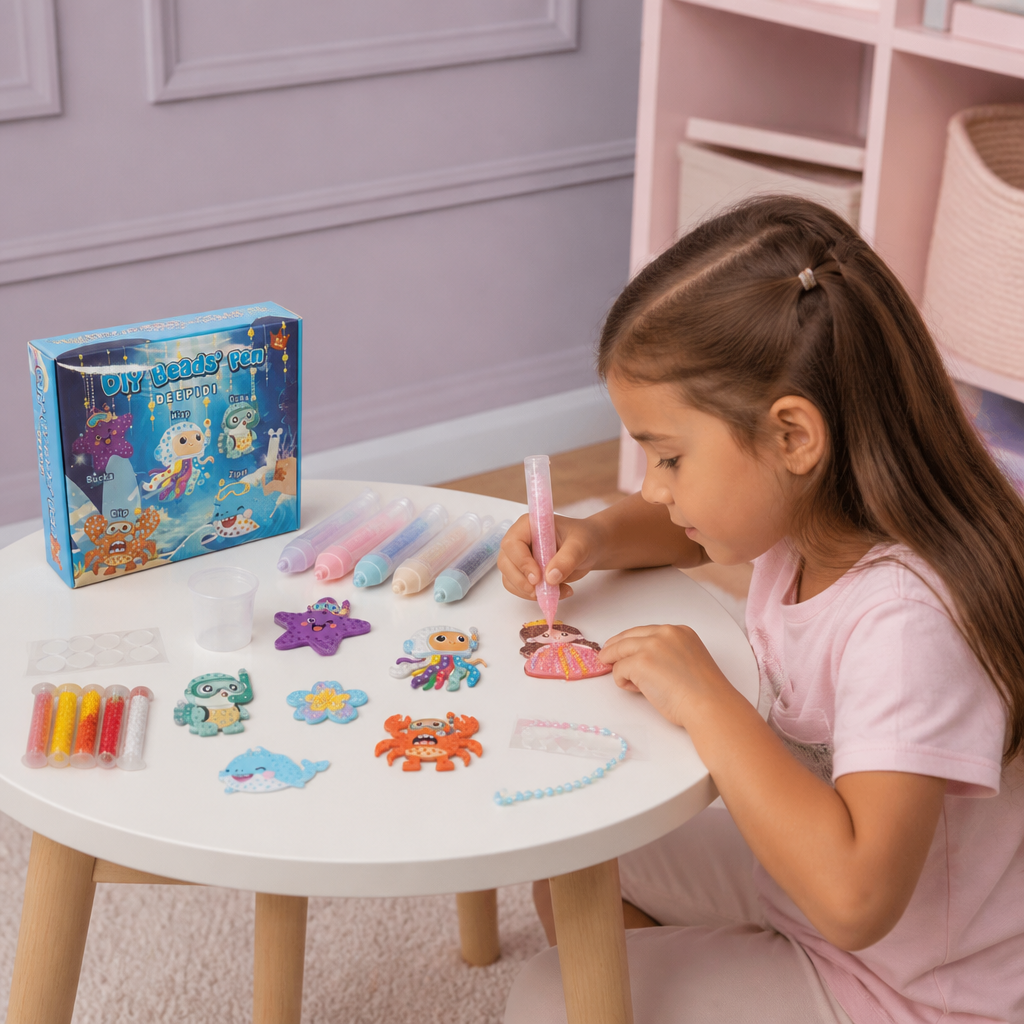 Kit Penna per Arte con Perline Fai da Te – Crea e Decora Disegni di Animali
