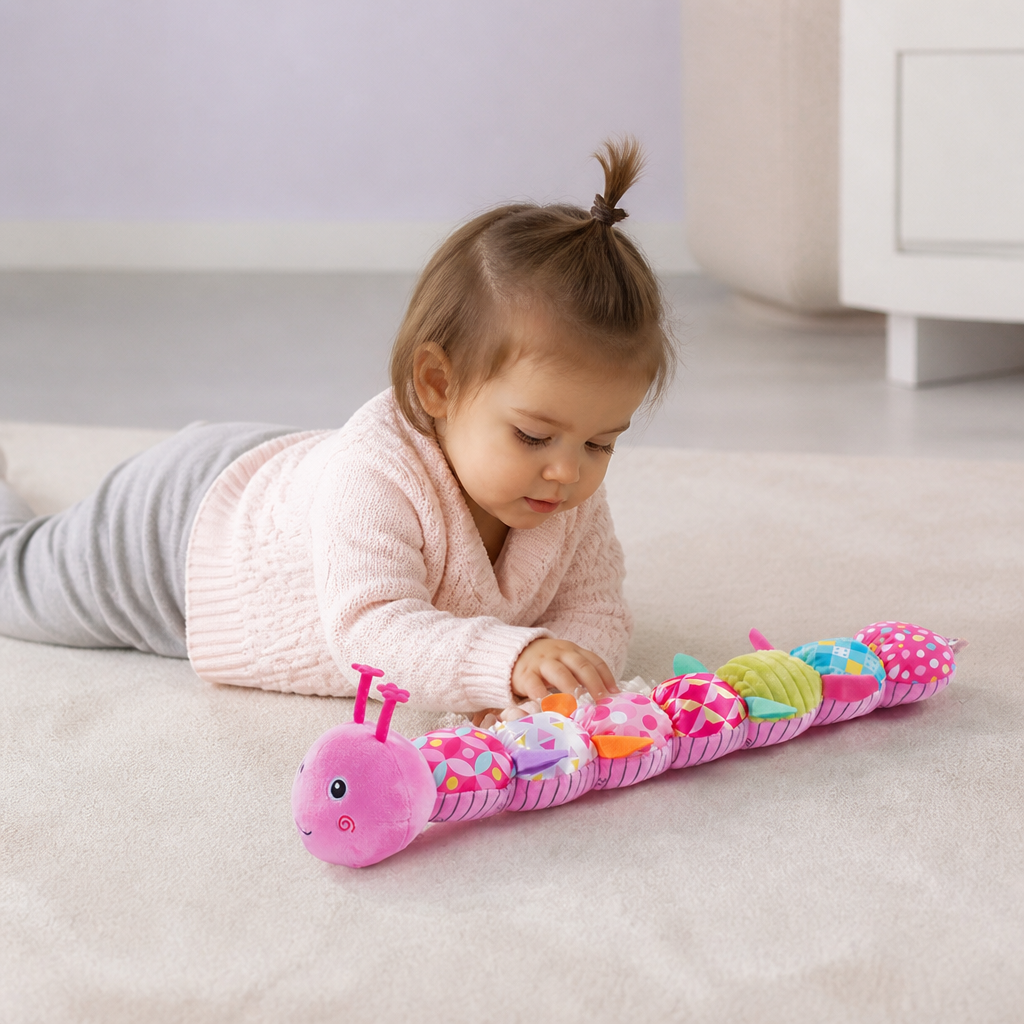 Caterpillar Sonaglio Sensoriale e Musicale in Peluche