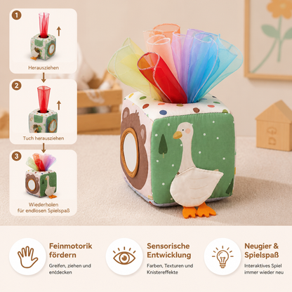 Scatola Sensoriale Montessori per Neonati – Morbido Gioco Frusciante e Tattile