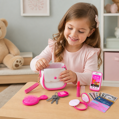 Set Borsa Giocattolo per Bambini con Telefono, Trucco e Accessori