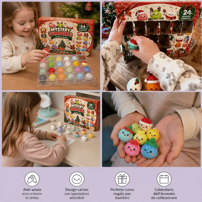 Calendario dell’Avvento con Mini Giochi Squishy a Forma di Gyoza