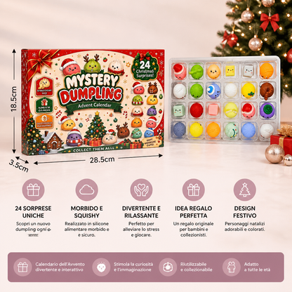 Calendario dell’Avvento con Mini Giochi Squishy a Forma di Gyoza