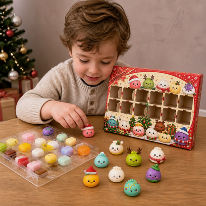 Calendario dell’Avvento con Mini Giochi Squishy a Forma di Gyoza