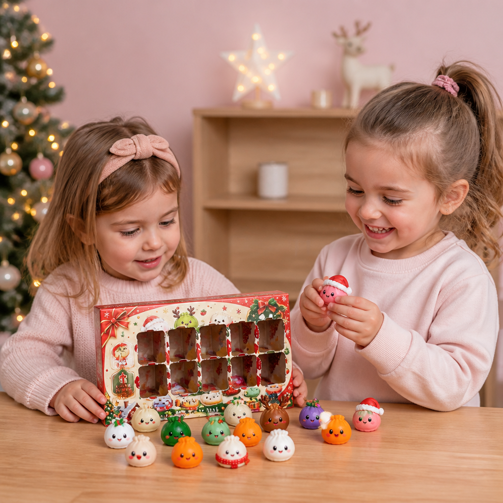Calendario dell’Avvento con Mini Giochi Squishy a Forma di Gyoza