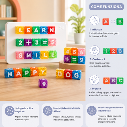 Set educativo magnetico da 40 pezzi con lettere e numeri – Gioco Montessori STEM per bambini