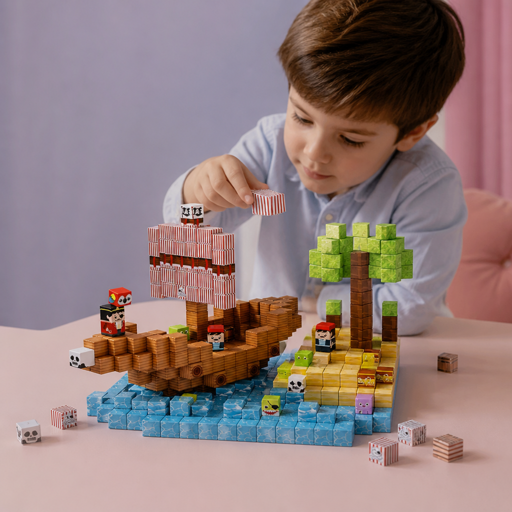 Set da 100 Cubi Magnetici da Costruzione – Giocattolo Montessori STEM per Bambini