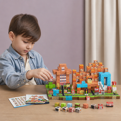 Set da 100 Cubi Magnetici da Costruzione – Giocattolo Montessori STEM per Bambini