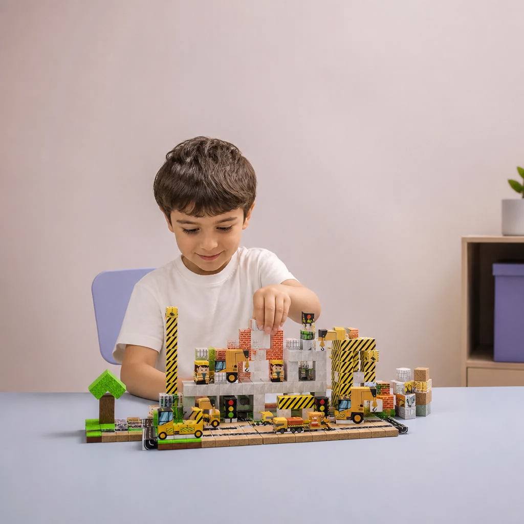 Set da 100 Cubi Magnetici da Costruzione – Giocattolo Montessori STEM per Bambini