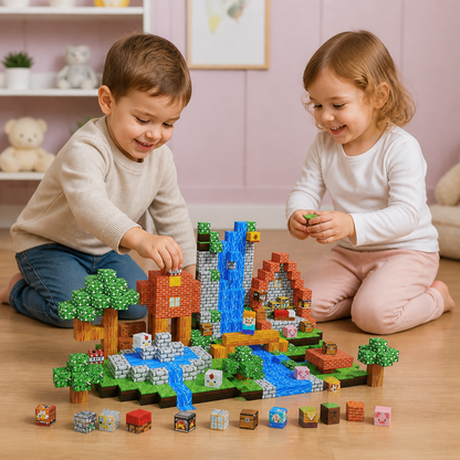 Set da 100 Cubi Magnetici da Costruzione – Giocattolo Montessori STEM per Bambini
