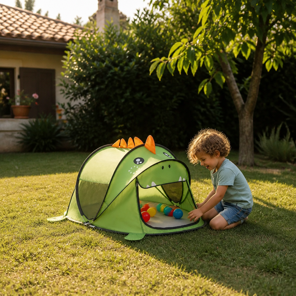Tenda Gioco Dino Pieghevole per Bambini – Perfetta per le Giornate Calde e i Momenti di Gioco Accoglienti