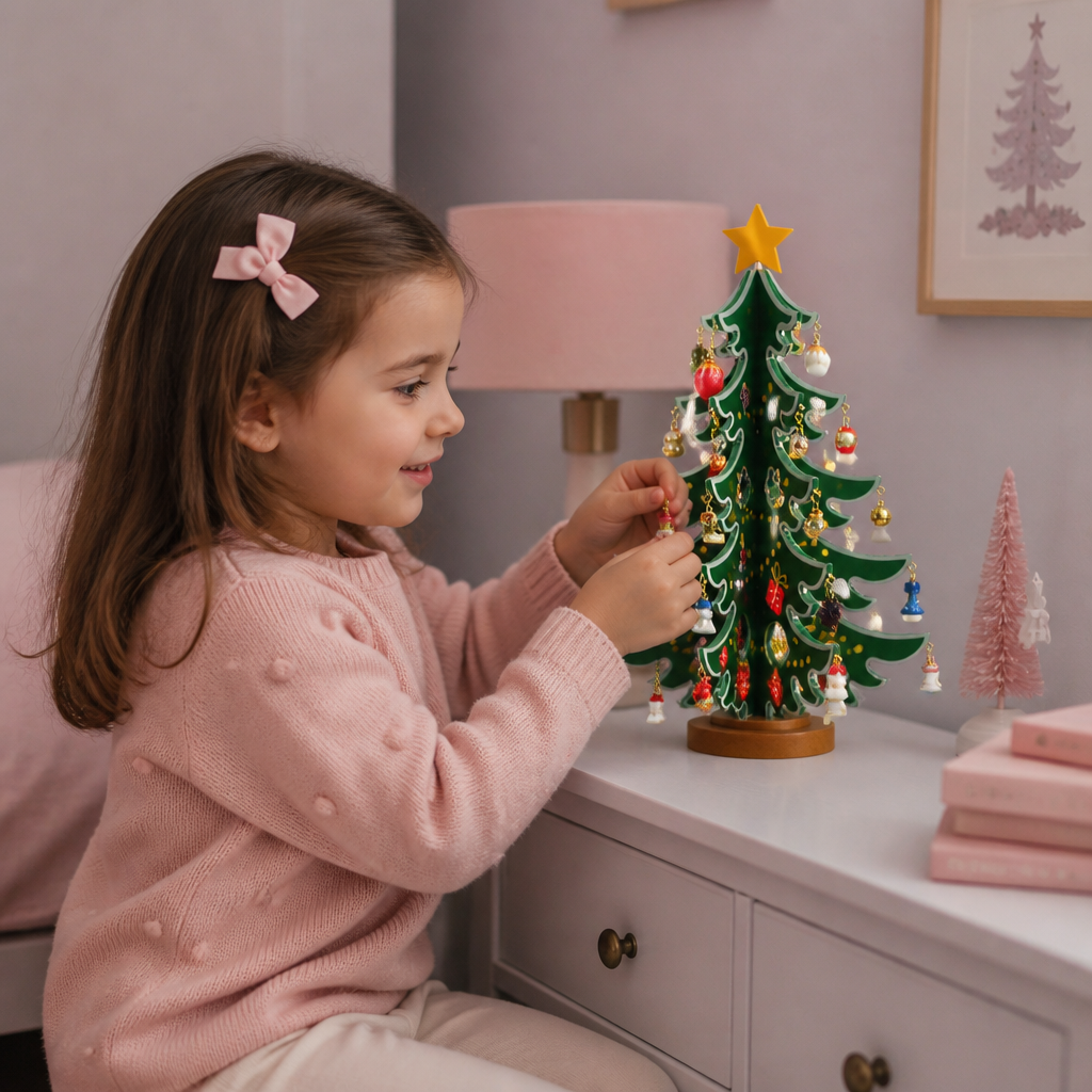 Calendario dell’Avvento di 24 Giorni con Mini Decorazioni per l’Albero di Natale per Bambini