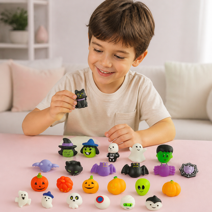 Set di Giocattoli Squishy di Halloween Lavabili e Riutilizzabili per Gadget da Festa e Dolcetto o Scherzetto