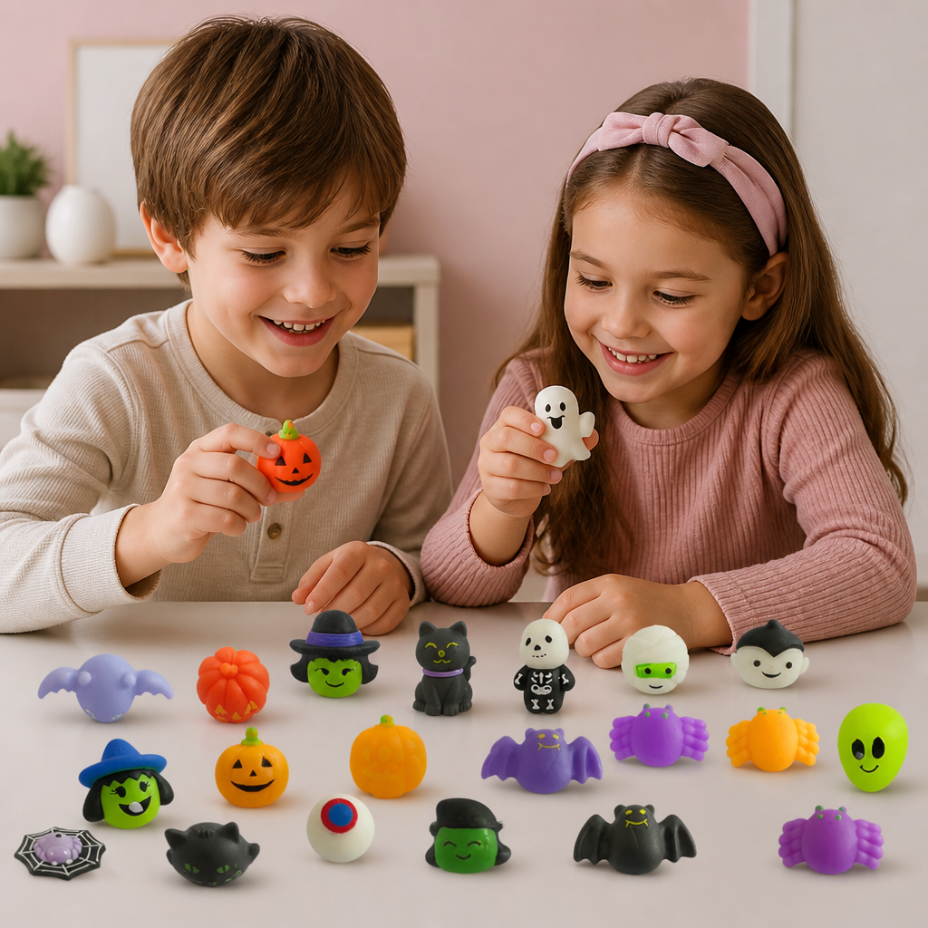 Set di Giocattoli Squishy di Halloween Lavabili e Riutilizzabili per Gadget da Festa e Dolcetto o Scherzetto