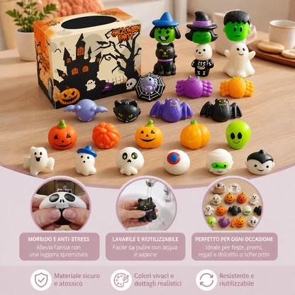 Set di Giocattoli Squishy di Halloween Lavabili e Riutilizzabili per Gadget da Festa e Dolcetto o Scherzetto