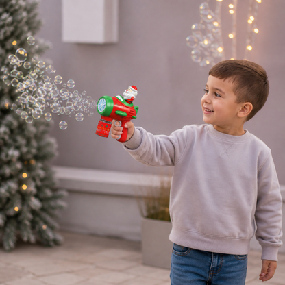 Pistola Elettrica per Bolle di Sapone Natalizia con Luci e Suoni per Bambini