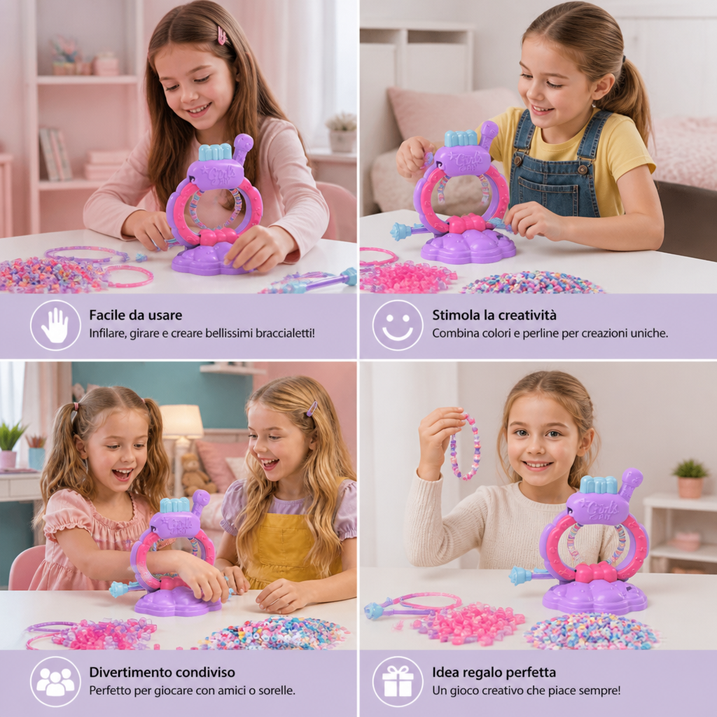Kit per la Realizzazione di Braccialetti Fai da Te per Bambine
