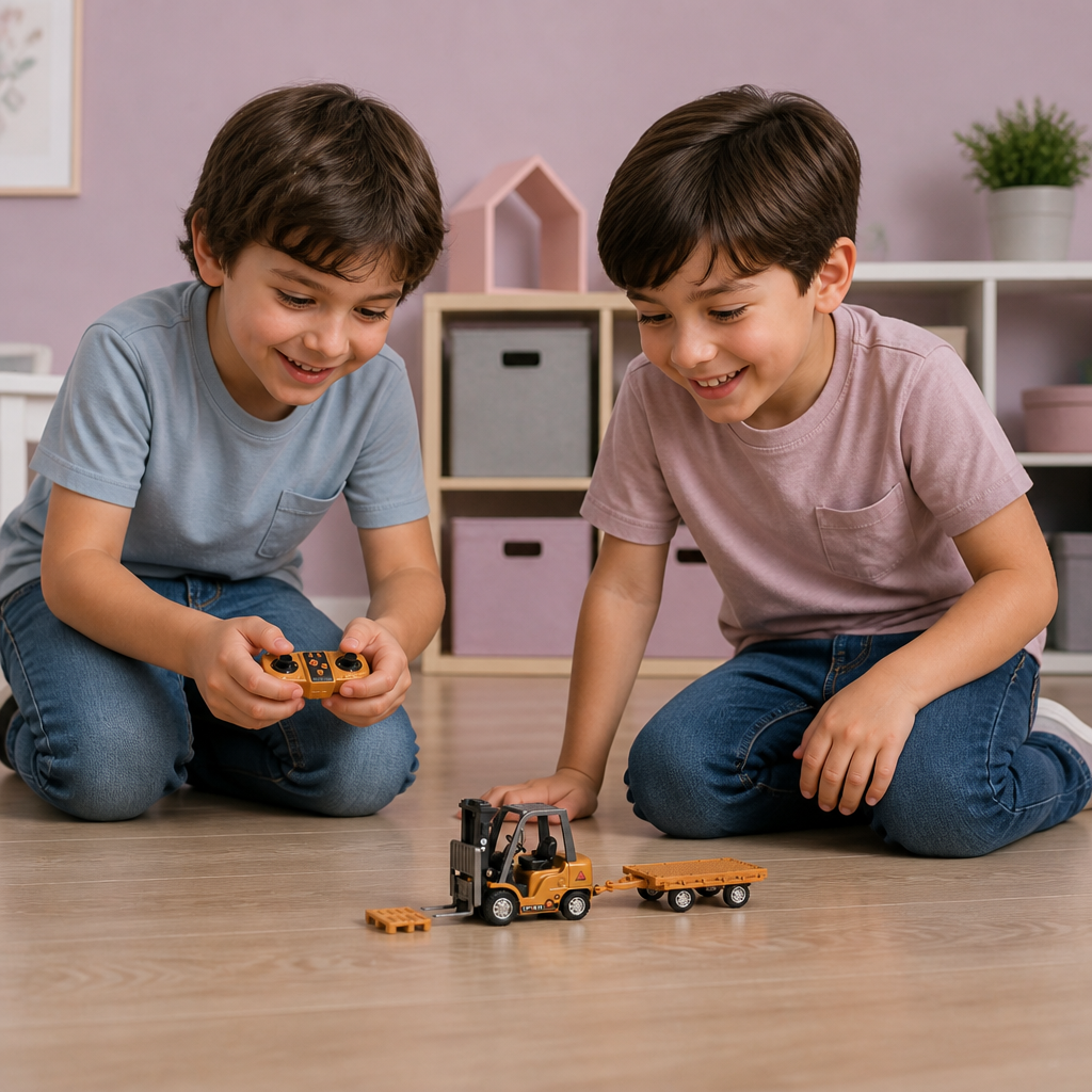 Veicoli da Costruzione Radiocomandati in Scala 1:64 – Carrello Elevatore, Escavatore, Dumper e Bulldozer