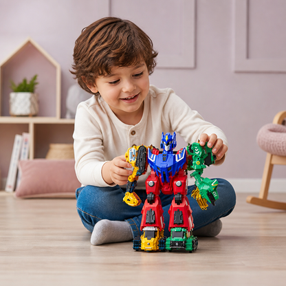 Giocattolo magnetico trasformabile 6-in-1 – Costruisci 6 veicoli, 3 dinosauri e 1 robot