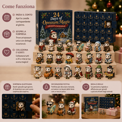 Calendario dell’Avvento di 24 Giorni con Magici Opossum