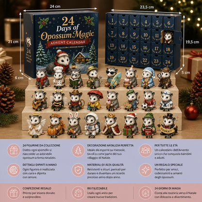 Calendario dell’Avvento di 24 Giorni con Magici Opossum