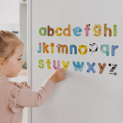 Magneti da Frigorifero con Lettere, Numeri e Animali – Set Educativo per Imparare l’Alfabeto e le Prime Parole
