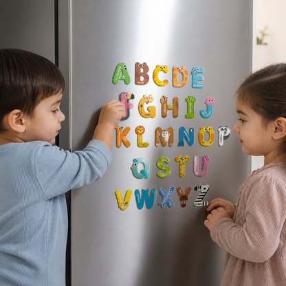 Magneti da Frigorifero con Lettere, Numeri e Animali – Set Educativo per Imparare l’Alfabeto e le Prime Parole