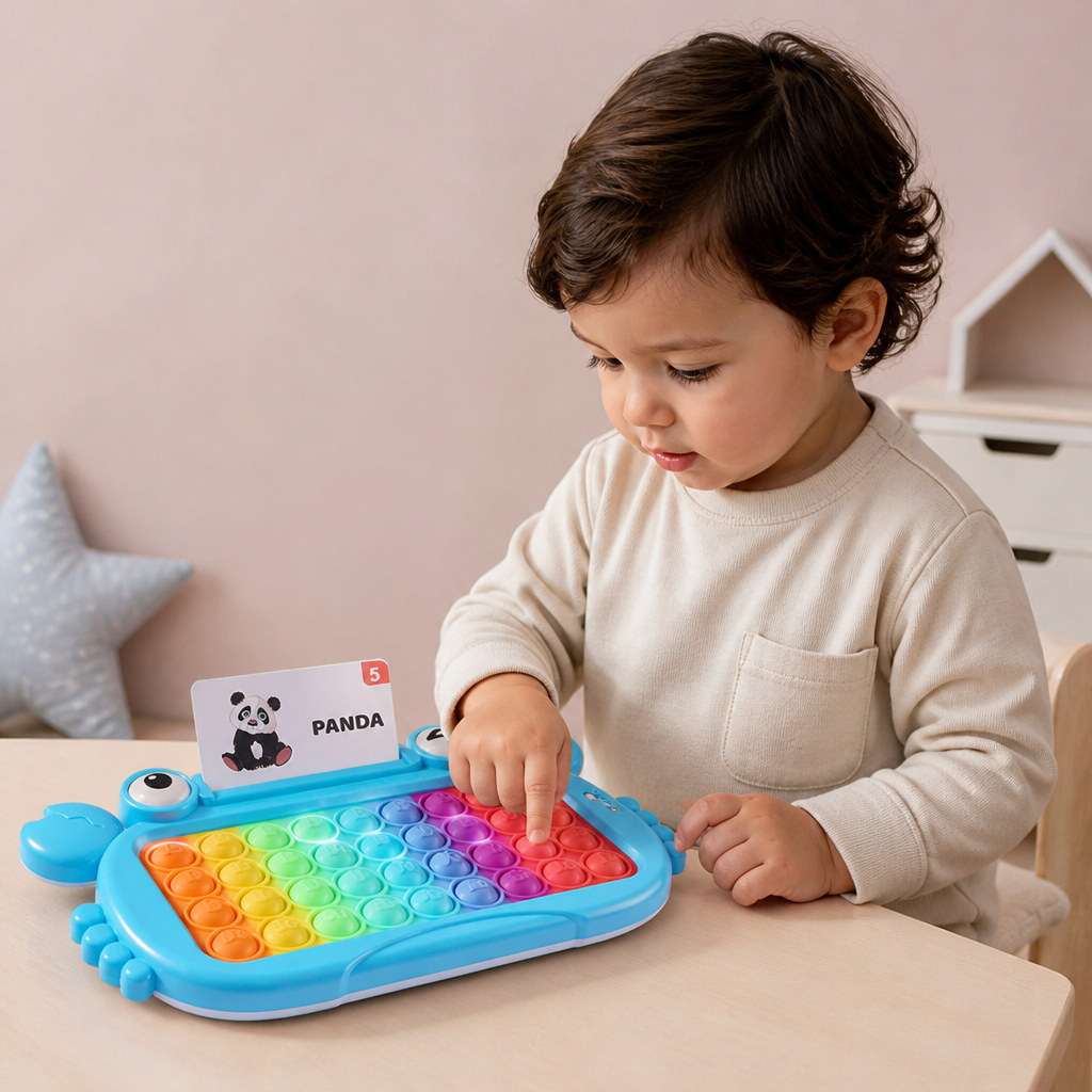 Tablet Educativo Interattivo con Schede Didattiche Parlanti, Tastiera Pop-It e Giochi di Ortografia e Fonetica