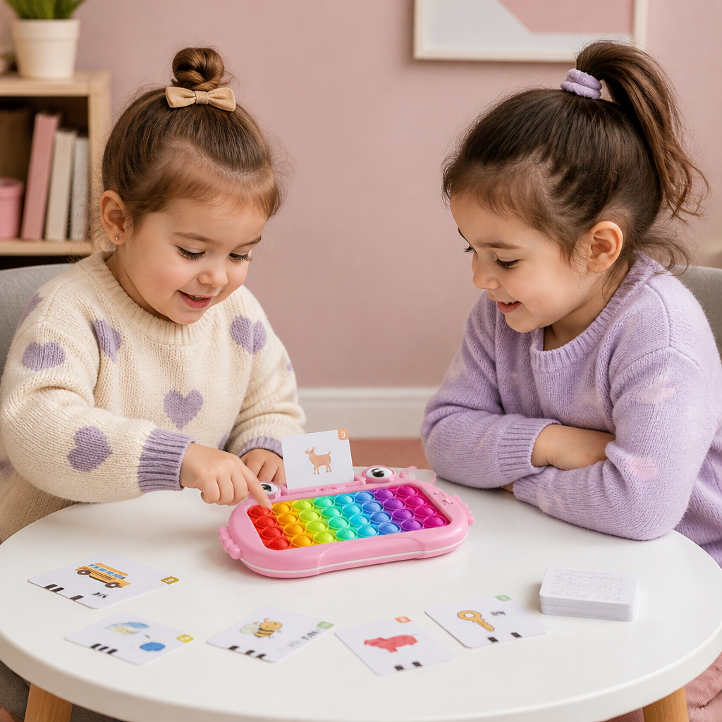 Tablet Educativo Interattivo con Schede Didattiche Parlanti, Tastiera Pop-It e Giochi di Ortografia e Fonetica
