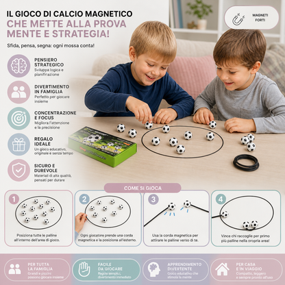 Gioco di strategia calcistica magnetico – Una sfida interattiva per tutta la famiglia, bambini e adulti