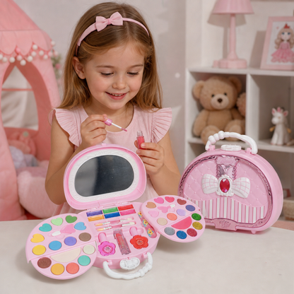 Set trucco da principessa lavabile per bambini con smalto per unghie e scatola portaoggetti