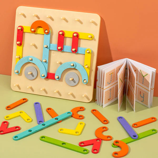 Puzzle montessoriano per bambini | Giocattolo creativo di abbinamento delle forme con lettere e numeri per l' apprendimento precoce