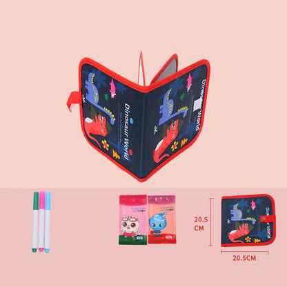 Libro da disegno riutilizzabile per bambini | Blocco scarabocchi cancellabile per l' apprendimento creativo a casa e in viaggio