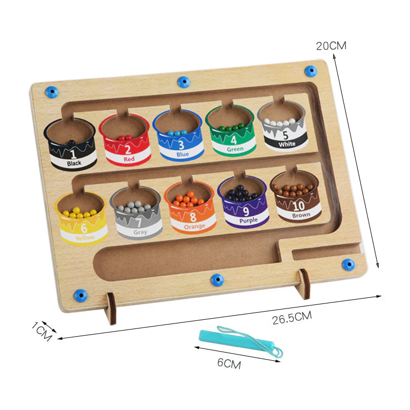 Legno magnetico per il conteggio | Gioco di ordinamento dei colori con penna per l' apprendimento precoce e la motricità fine