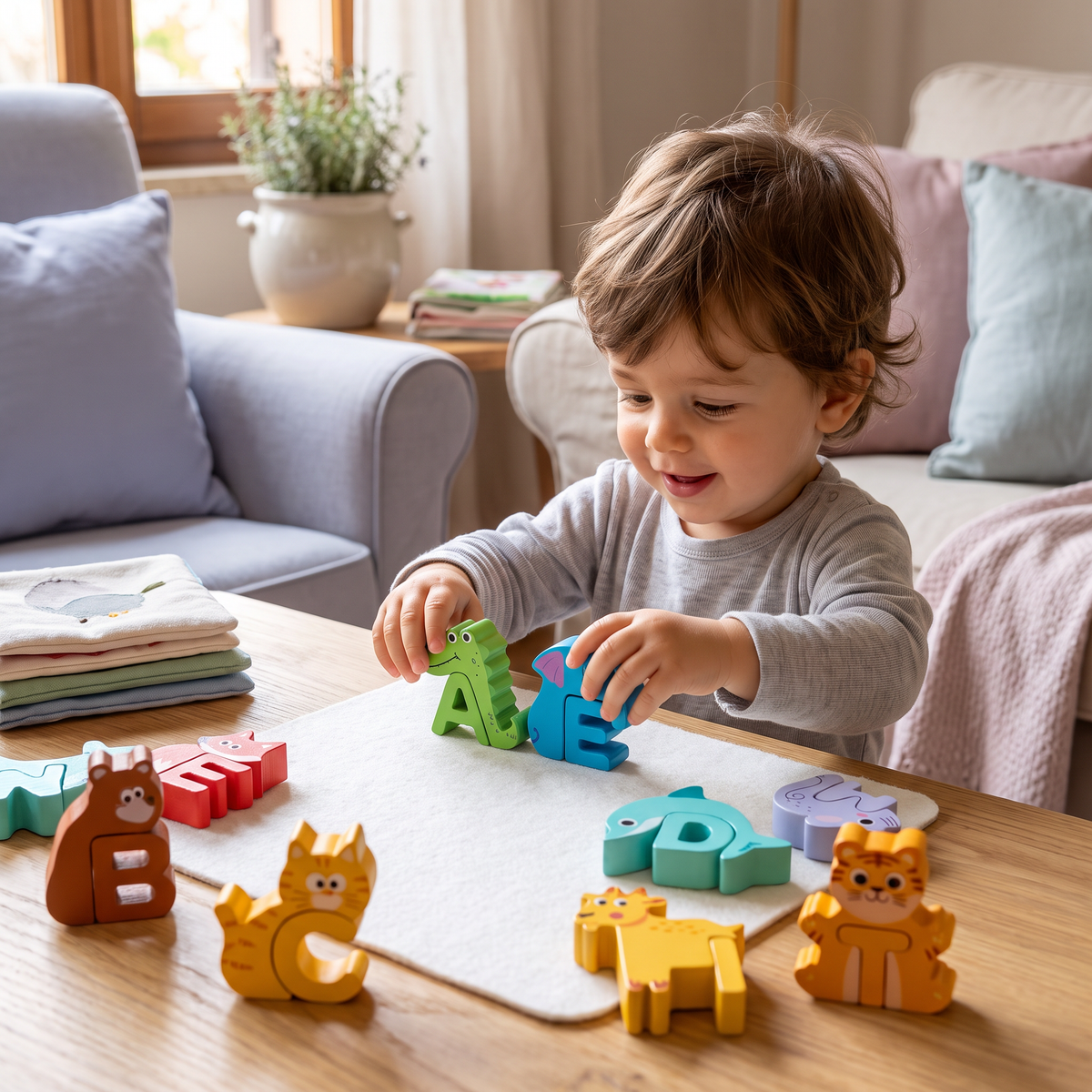 Set di 52 Blocchi 3D con Alfabeto Montessori