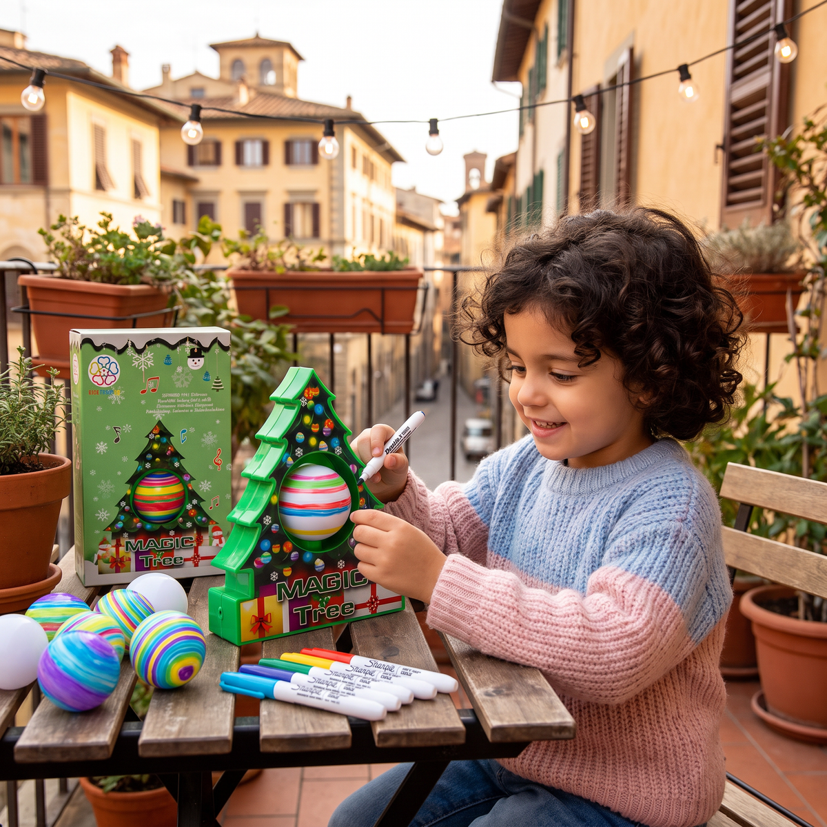 Set Creativo Natalizio Fai da Te per Dipingere Decorazioni Girevoli