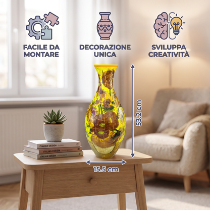 Puzzle 3D Fai-da-te a Forma di Vaso di Fiori