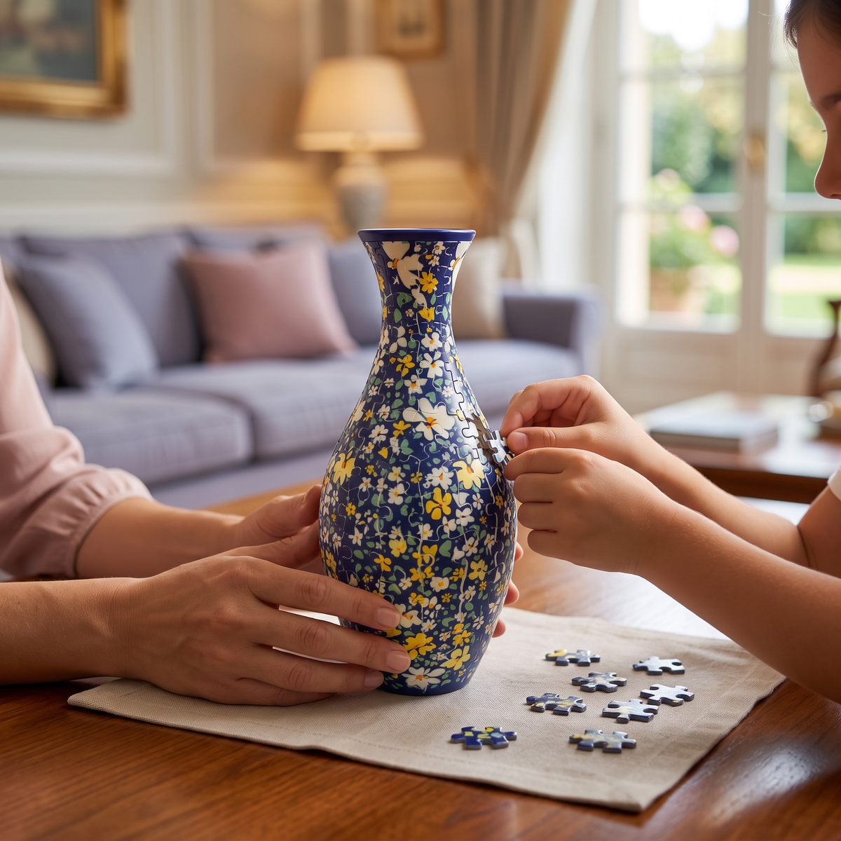 Puzzle 3D Fai-da-te a Forma di Vaso di Fiori