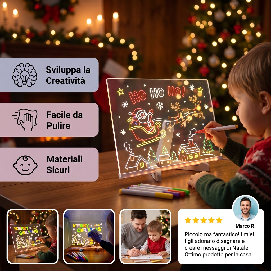 Tavoletta da Disegno Luminosa a LED per Bambini