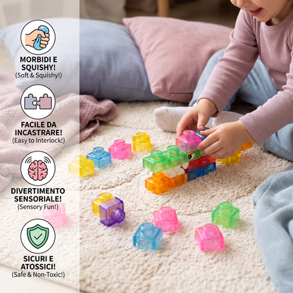 Blocchi da Costruzione Squishy Morbidi e Gelatinosi per Bambini – Sicuri e Morbidi
