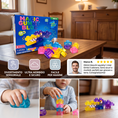 Blocchi da Costruzione Squishy Morbidi e Gelatinosi per Bambini – Sicuri e Morbidi
