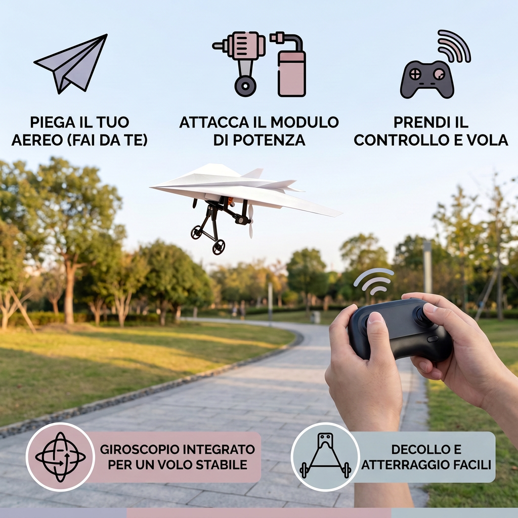 Kit di Aeroplano di Carta Radiocomandato Fai-da-te