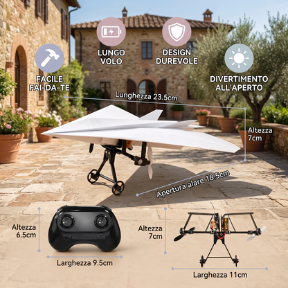 Kit di Aeroplano di Carta Radiocomandato Fai-da-te