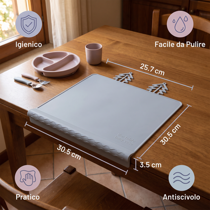 BabySafe Tovaglietta in Silicone Pratica e Igienica per Bambini con Bordo Rialzato
