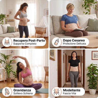 Supporto Addominale 3-in-1 e Fascia Post-Parto per il Recupero