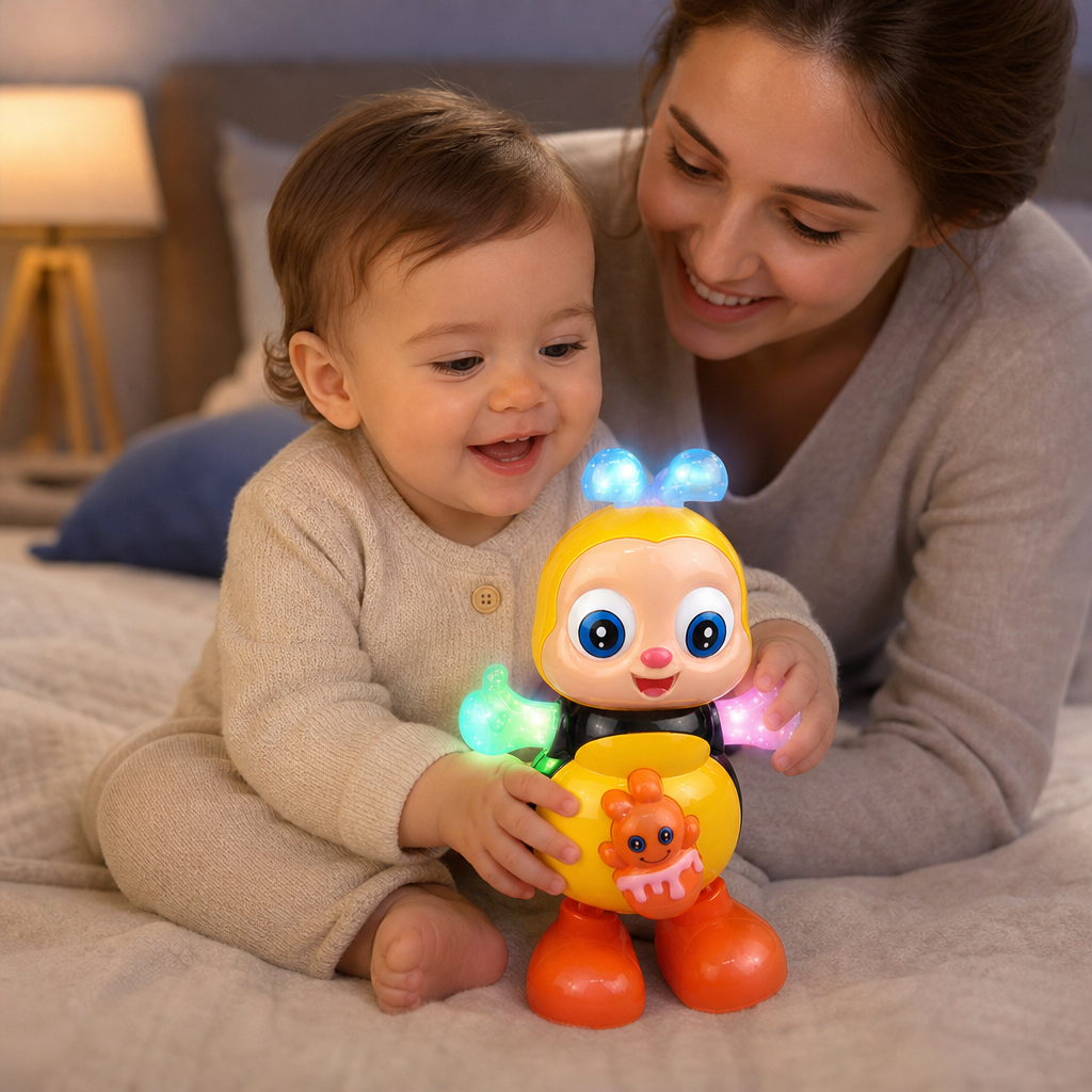 Giocattolo Musicale a Forma di Ape Danzante con Luci e Musica